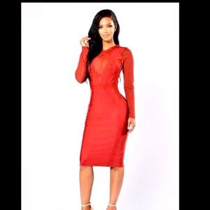 red bandage dress, Fashion Nova NWT